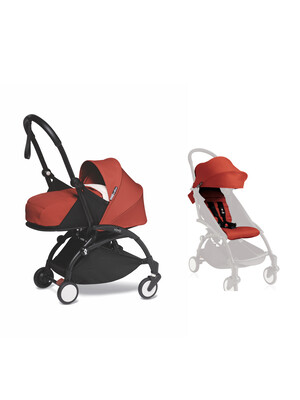 Babyzen YOYO2 Stroller Black Frame with Red Newborn Pack & FREE 6+ Color Pack